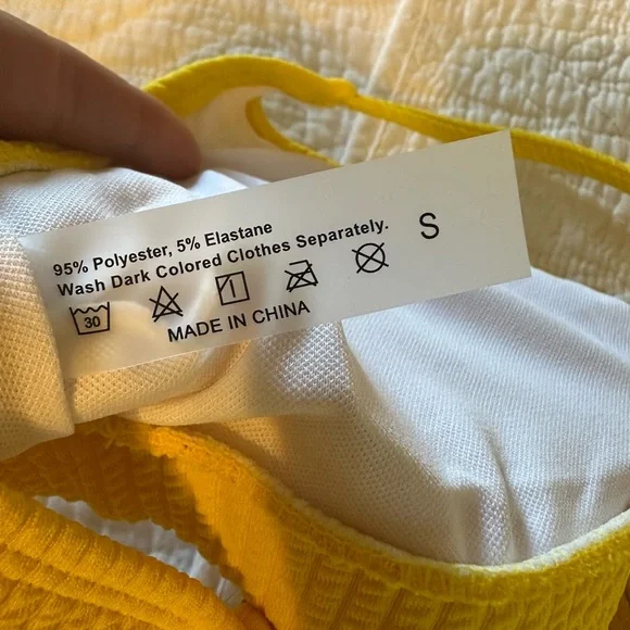 Vibrant Yellow Textured Bikini Set - Picture 5 of 5